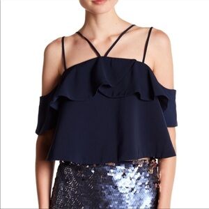 Anthropologie Keepsake crop top blue size XS